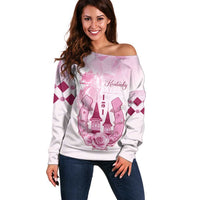 Kentucky Horse Racing Off Shoulder Sweater 151st Anniversary Pink Version LT05