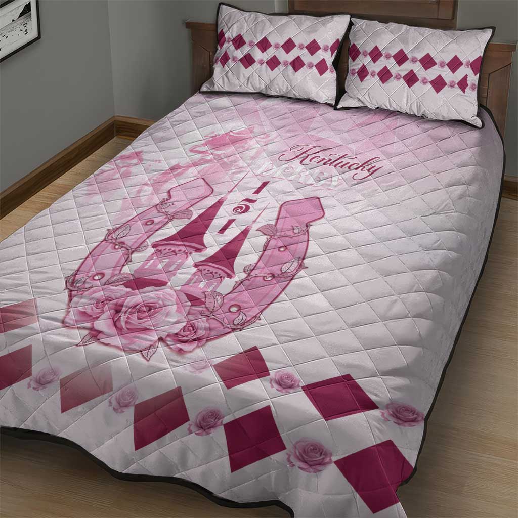 Kentucky Horse Racing Quilt Bed Set 151st Anniversary Pink Version LT05