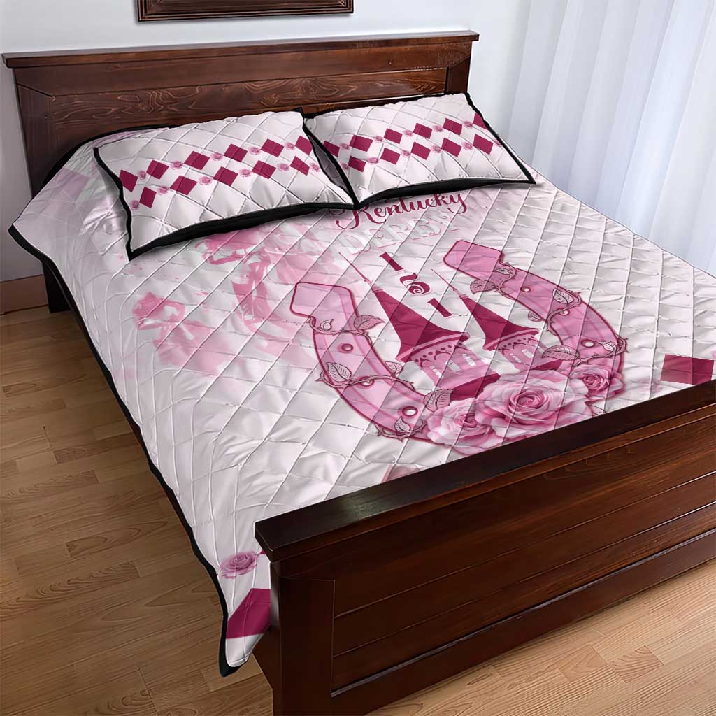 Kentucky Horse Racing Quilt Bed Set 151st Anniversary Pink Version LT05