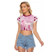 Kentucky Horse Racing Raglan Cropped T Shirt 151st Anniversary Pink Version LT05