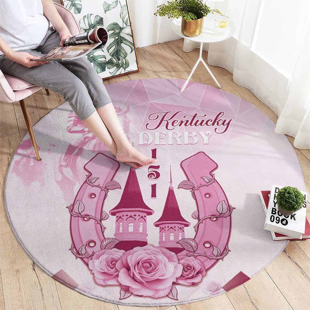 Kentucky Horse Racing Round Carpet 151st Anniversary Pink Version LT05