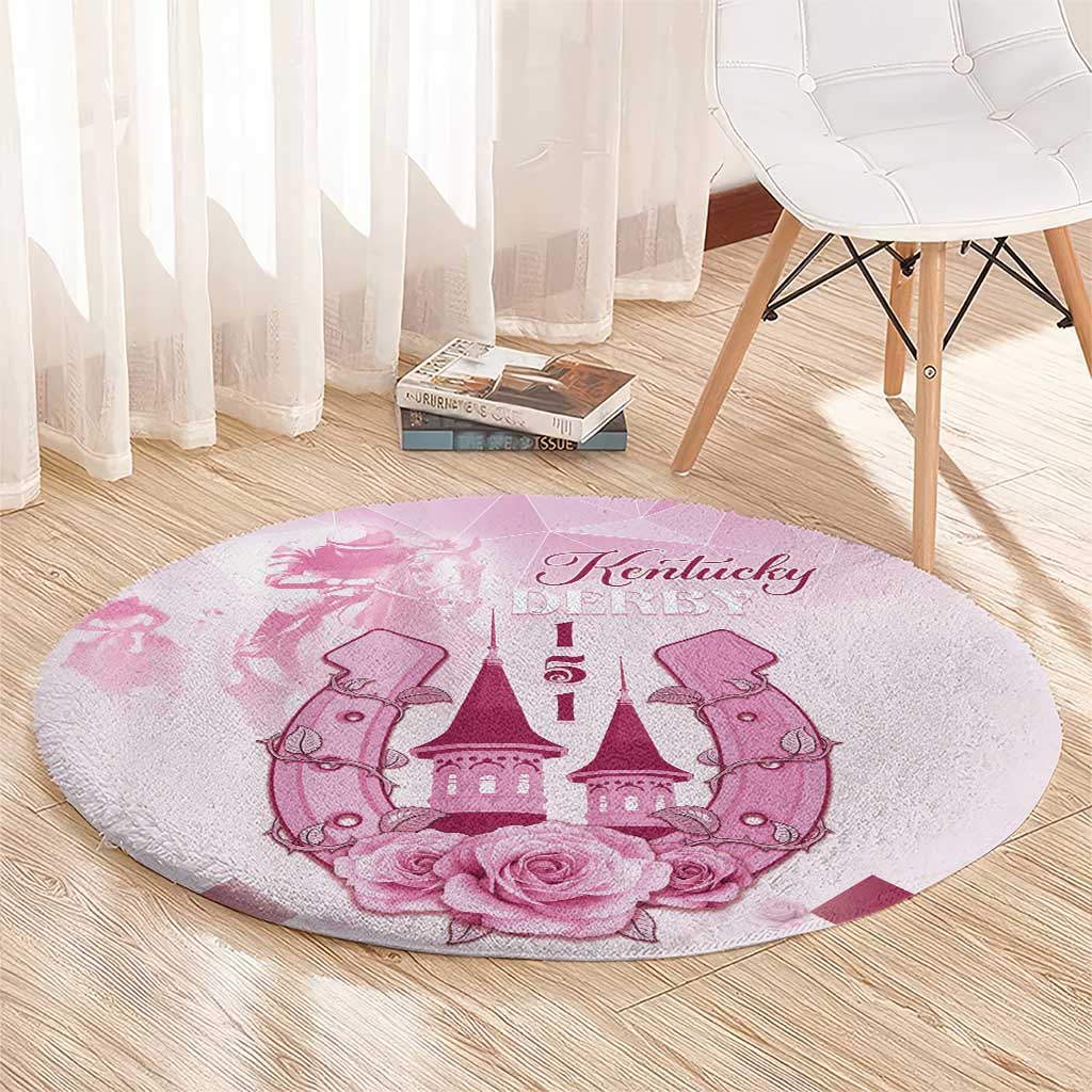 Kentucky Horse Racing Round Carpet 151st Anniversary Pink Version LT05