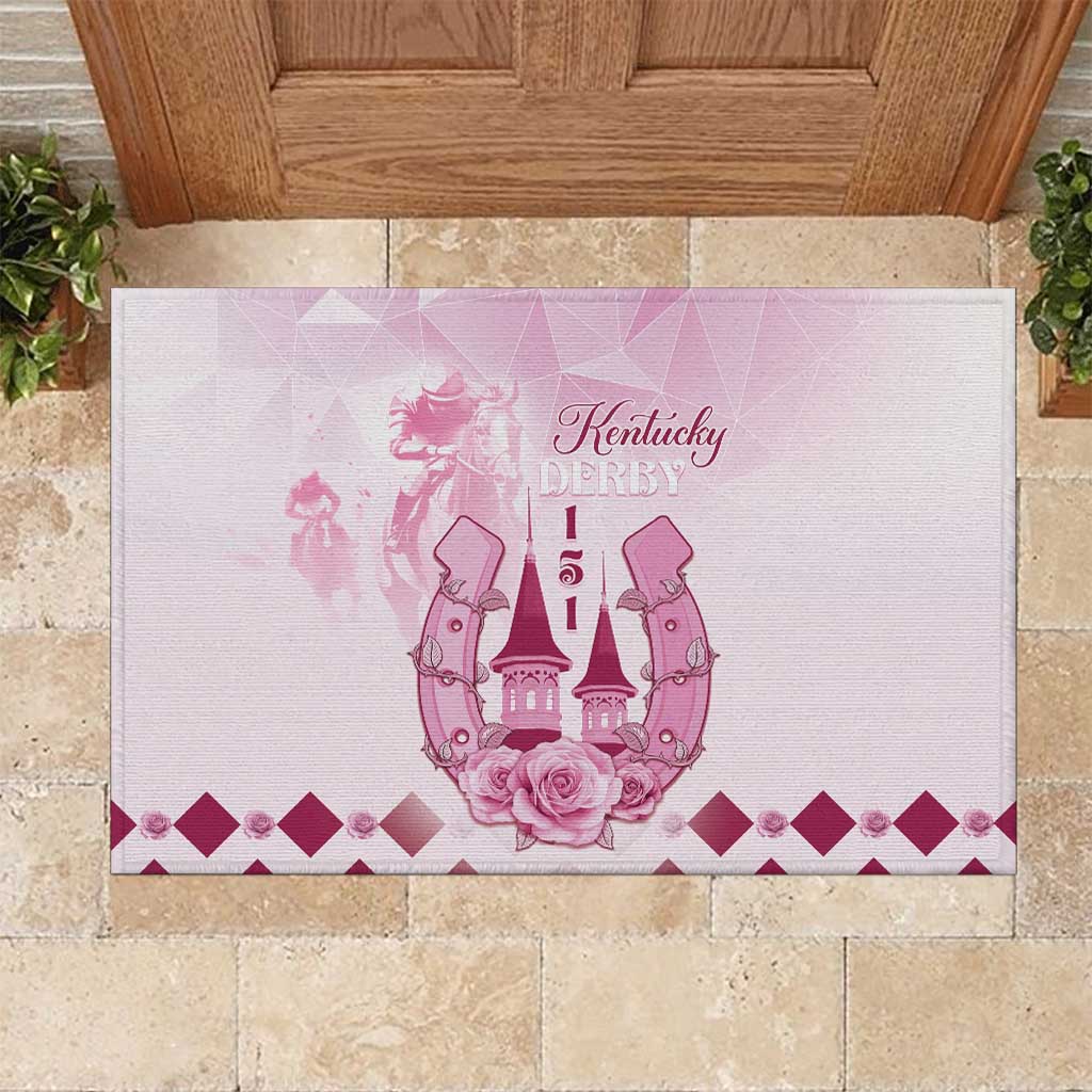 Kentucky Horse Racing Rubber Doormat 151st Anniversary Pink Version LT05