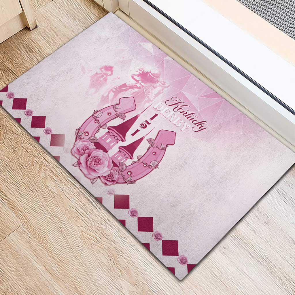 Kentucky Horse Racing Rubber Doormat 151st Anniversary Pink Version LT05