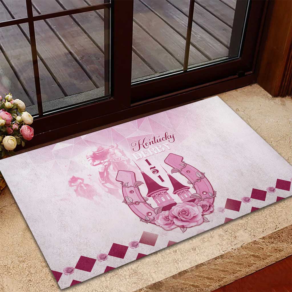 Kentucky Horse Racing Rubber Doormat 151st Anniversary Pink Version LT05