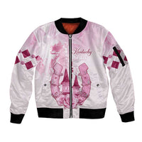 Kentucky Horse Racing Sleeve Zip Bomber Jacket 151st Anniversary Pink Version LT05