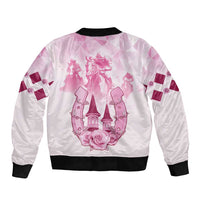 Kentucky Horse Racing Sleeve Zip Bomber Jacket 151st Anniversary Pink Version LT05