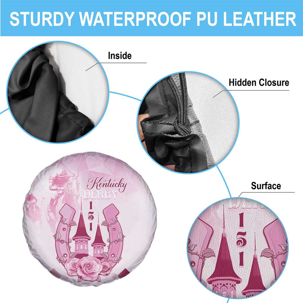 Kentucky Horse Racing Spare Tire Cover 151st Anniversary Pink Version LT05