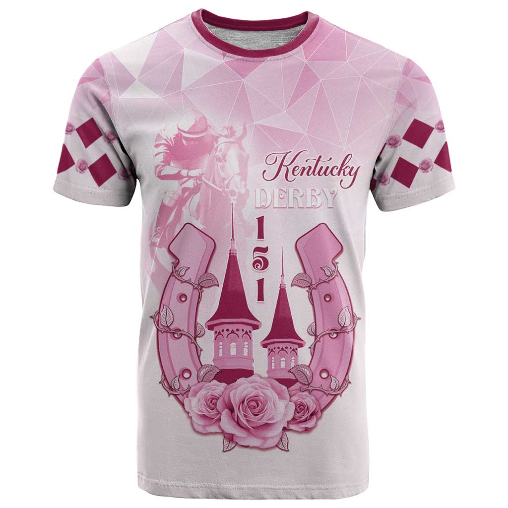 Kentucky Horse Racing T Shirt 151st Anniversary Pink Version LT05