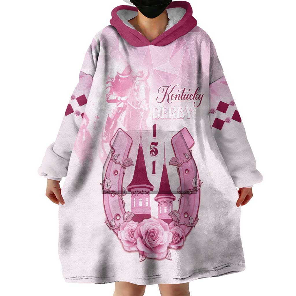 Kentucky Horse Racing Wearable Blanket Hoodie 151st Anniversary Pink Version LT05