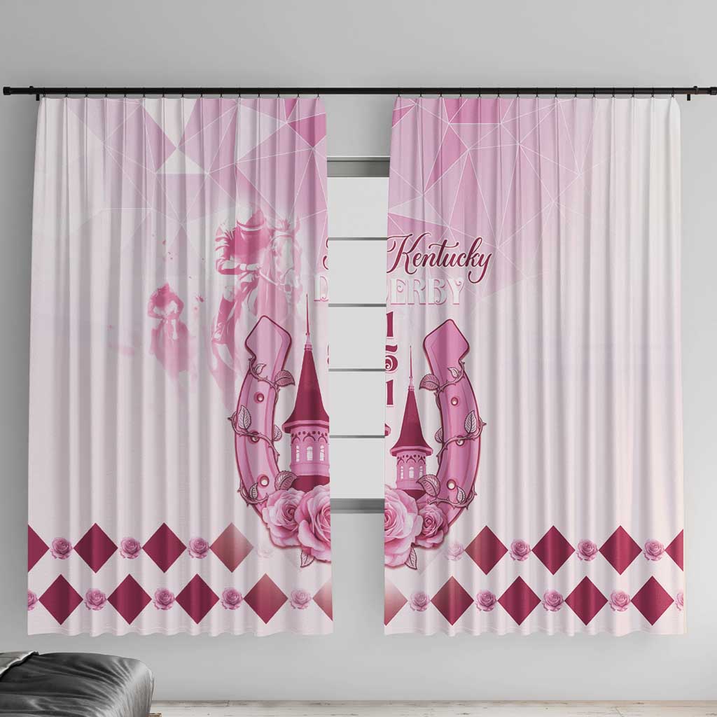 Kentucky Horse Racing Window Curtain 151st Anniversary Pink Version LT05