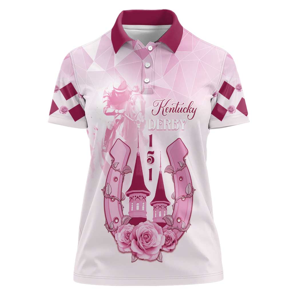 Kentucky Horse Racing Women Polo Shirt 151st Anniversary Pink Version LT05