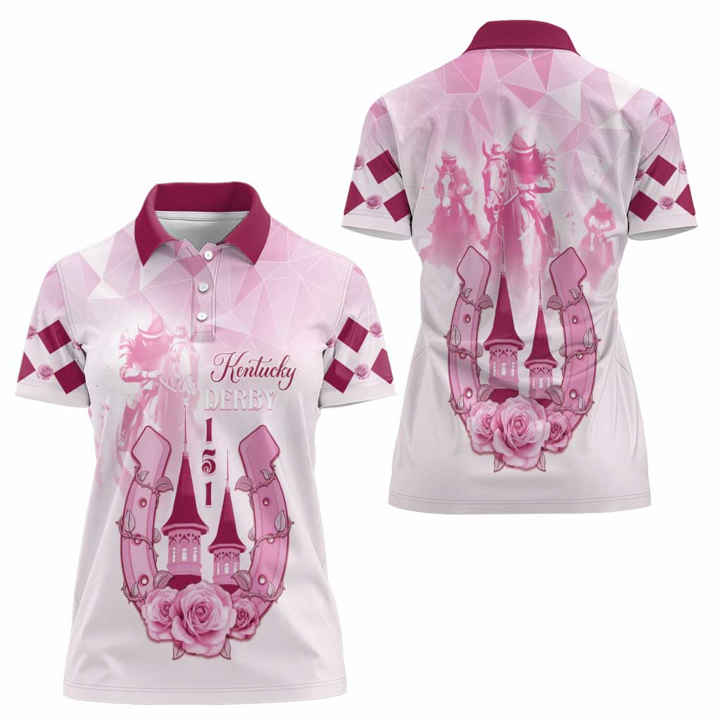 Kentucky Horse Racing Women Polo Shirt 151st Anniversary Pink Version LT05