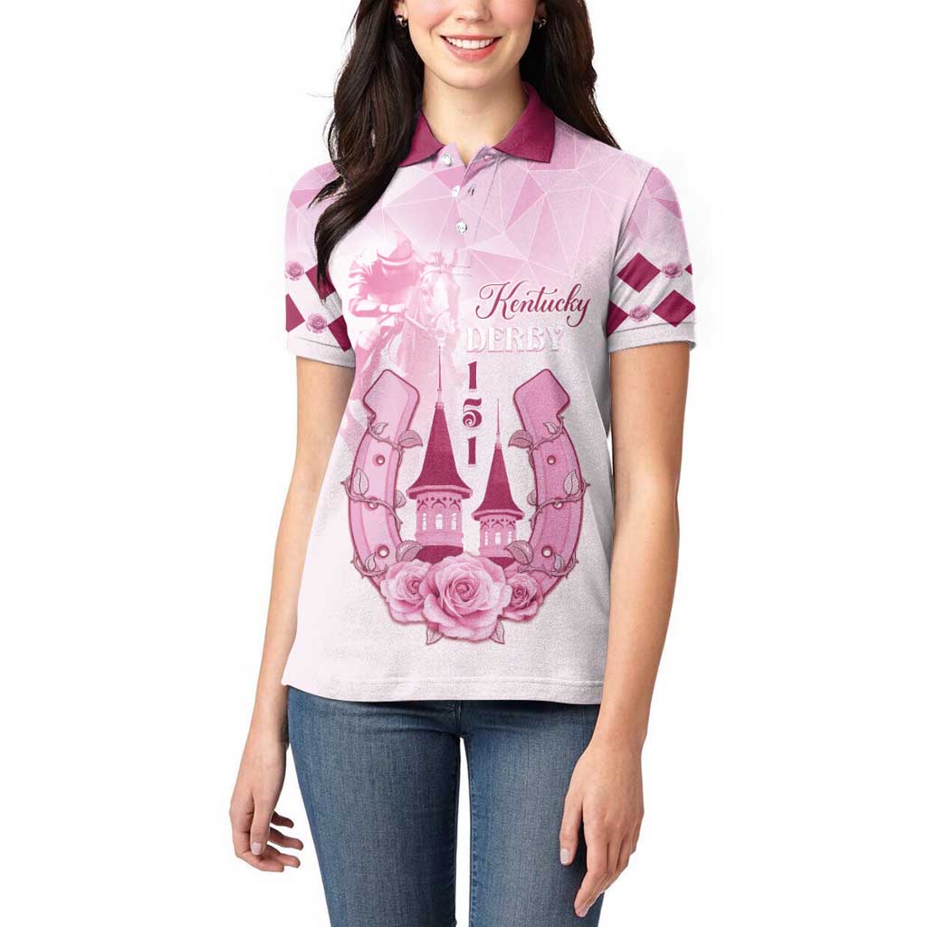 Kentucky Horse Racing Women Polo Shirt 151st Anniversary Pink Version LT05