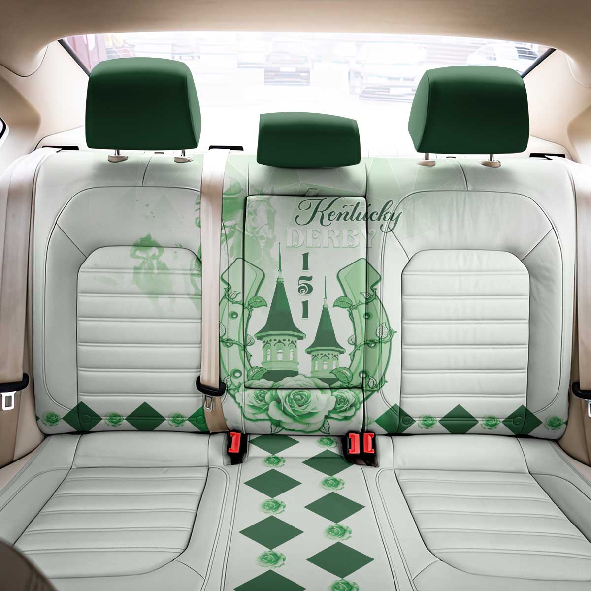 Kentucky Horse Racing Back Car Seat Cover 151st Anniversary Green Version LT05