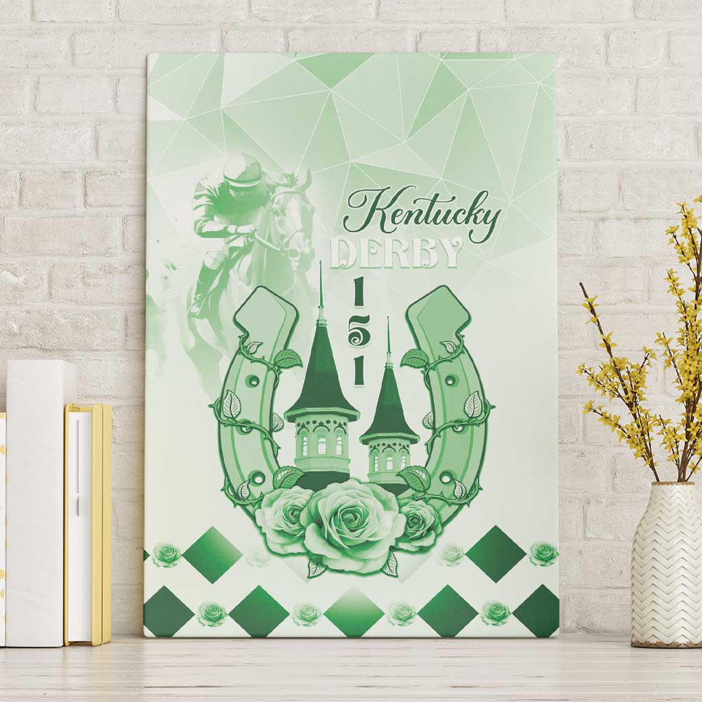 Kentucky Horse Racing Canvas Wall Art 151st Anniversary Green Version LT05
