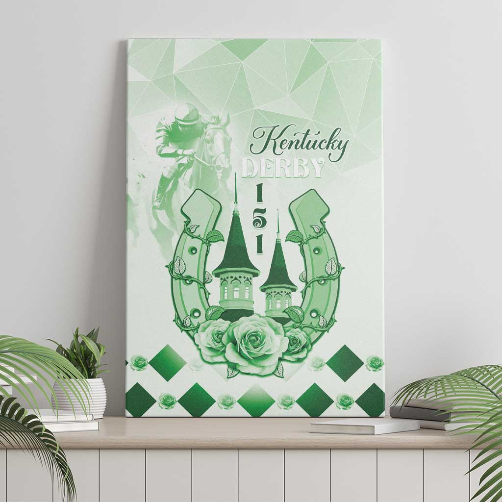 Kentucky Horse Racing Canvas Wall Art 151st Anniversary Green Version LT05