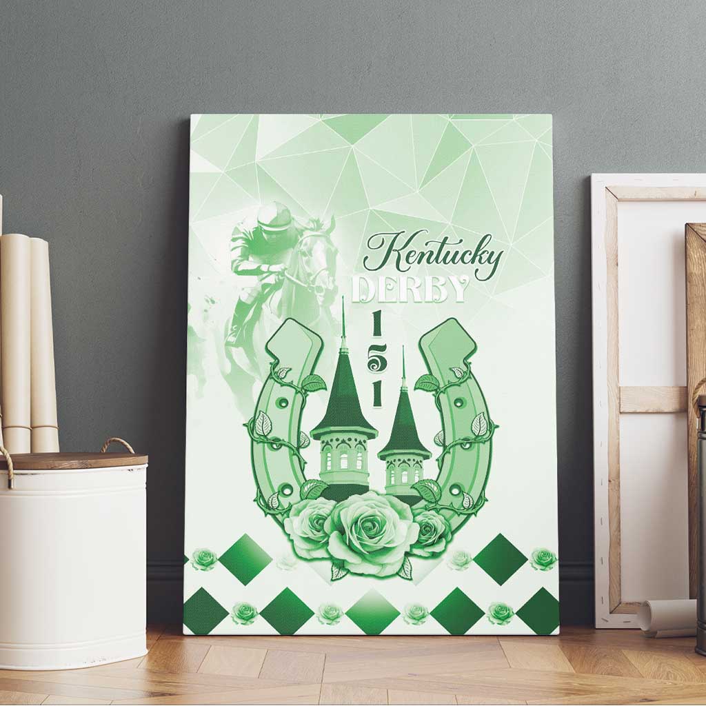Kentucky Horse Racing Canvas Wall Art 151st Anniversary Green Version LT05