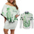 Kentucky Horse Racing Couples Matching Off Shoulder Short Dress and Long Sleeve Button Shirt 151st Anniversary Green Version LT05