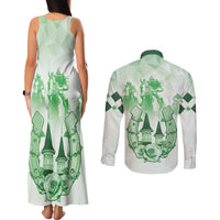 Kentucky Horse Racing Couples Matching Tank Maxi Dress and Long Sleeve Button Shirt 151st Anniversary Green Version LT05