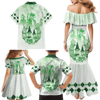 Kentucky Horse Racing Family Matching Mermaid Dress and Hawaiian Shirt 151st Anniversary Green Version LT05