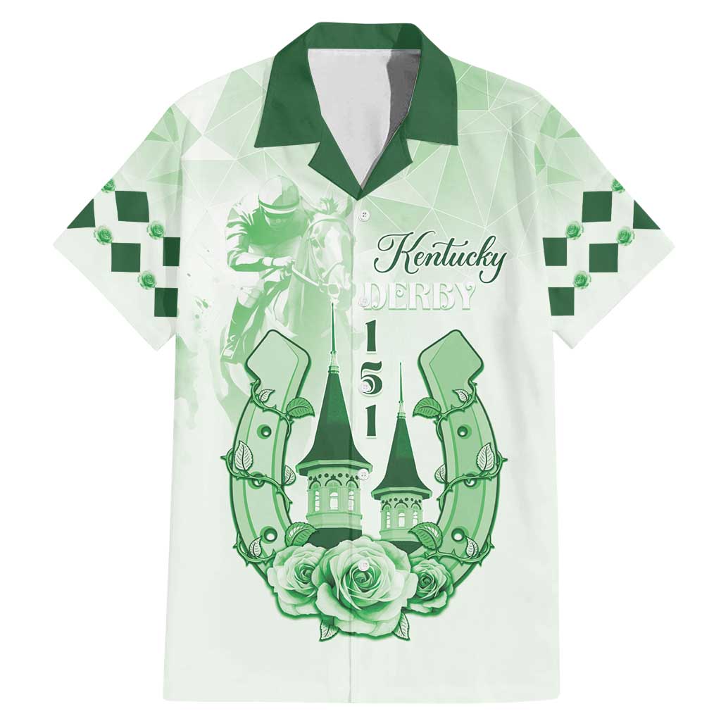 Kentucky Horse Racing Family Matching Mermaid Dress and Hawaiian Shirt 151st Anniversary Green Version LT05