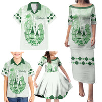 Kentucky Horse Racing Family Matching Puletasi and Hawaiian Shirt 151st Anniversary Green Version LT05