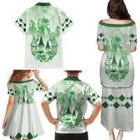 Kentucky Horse Racing Family Matching Puletasi and Hawaiian Shirt 151st Anniversary Green Version LT05
