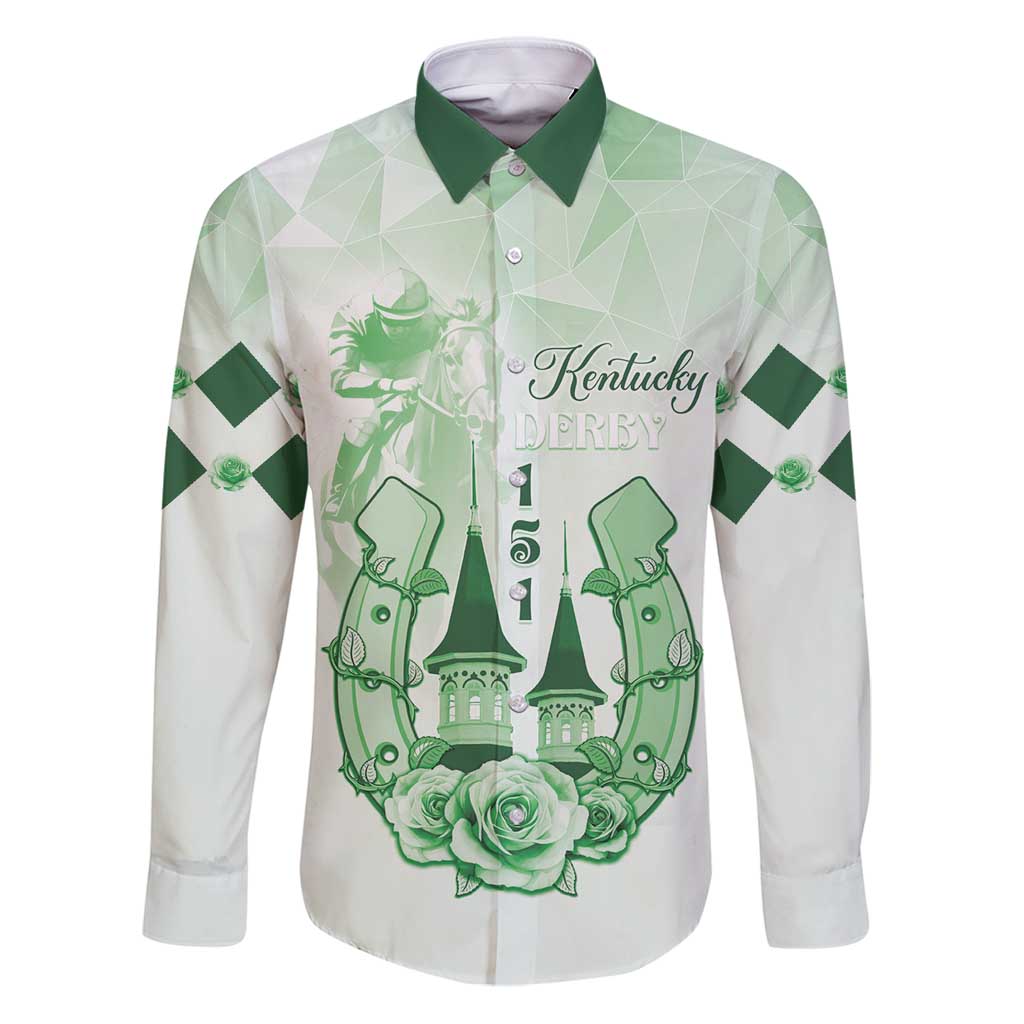 Kentucky Horse Racing Family Matching Puletasi and Hawaiian Shirt 151st Anniversary Green Version LT05