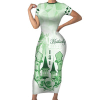 Kentucky Horse Racing Family Matching Short Sleeve Bodycon Dress and Hawaiian Shirt 151st Anniversary Green Version LT05