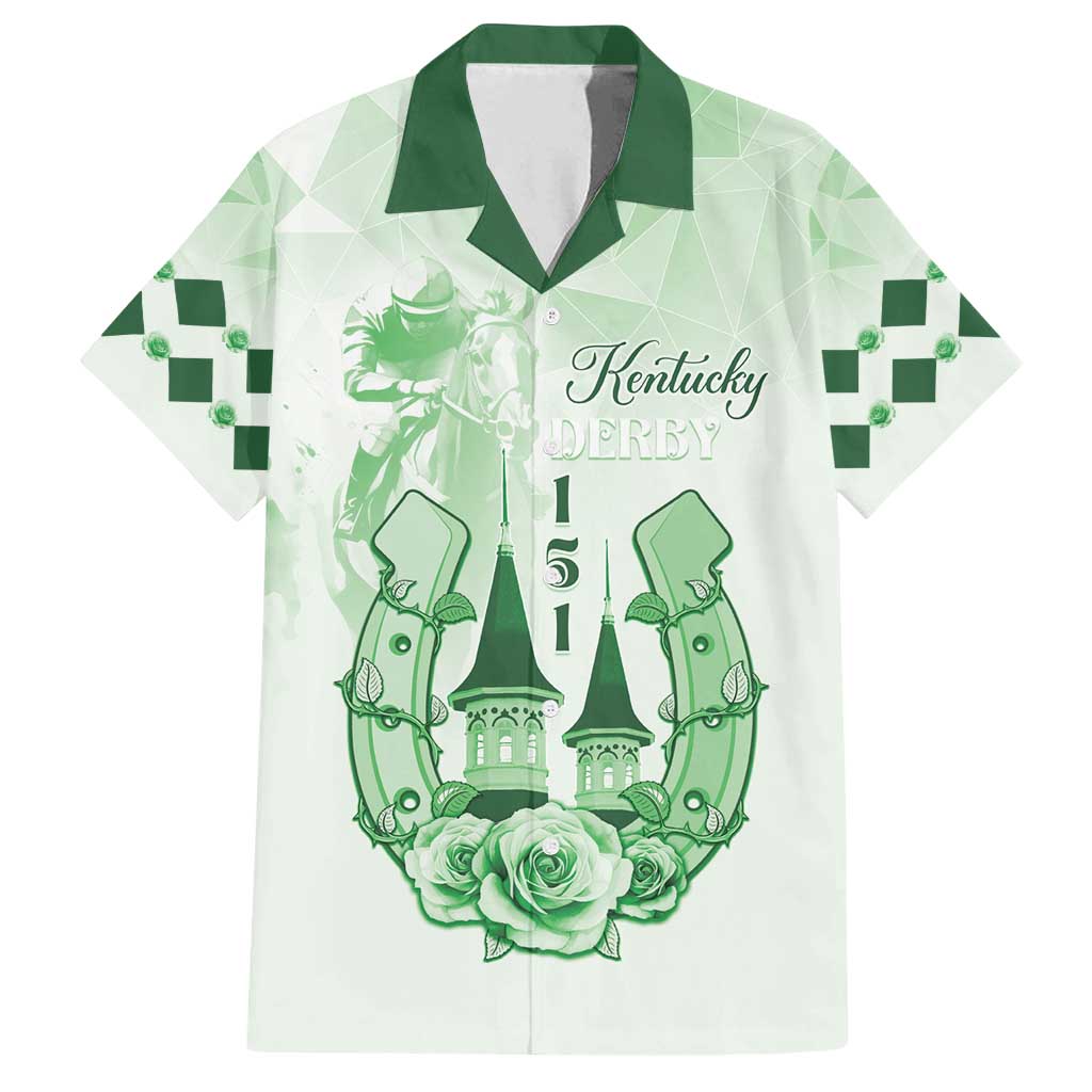 Kentucky Horse Racing Family Matching Summer Maxi Dress and Hawaiian Shirt 151st Anniversary Green Version LT05