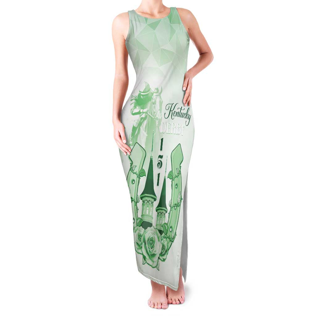 Kentucky Horse Racing Family Matching Tank Maxi Dress and Hawaiian Shirt 151st Anniversary Green Version LT05