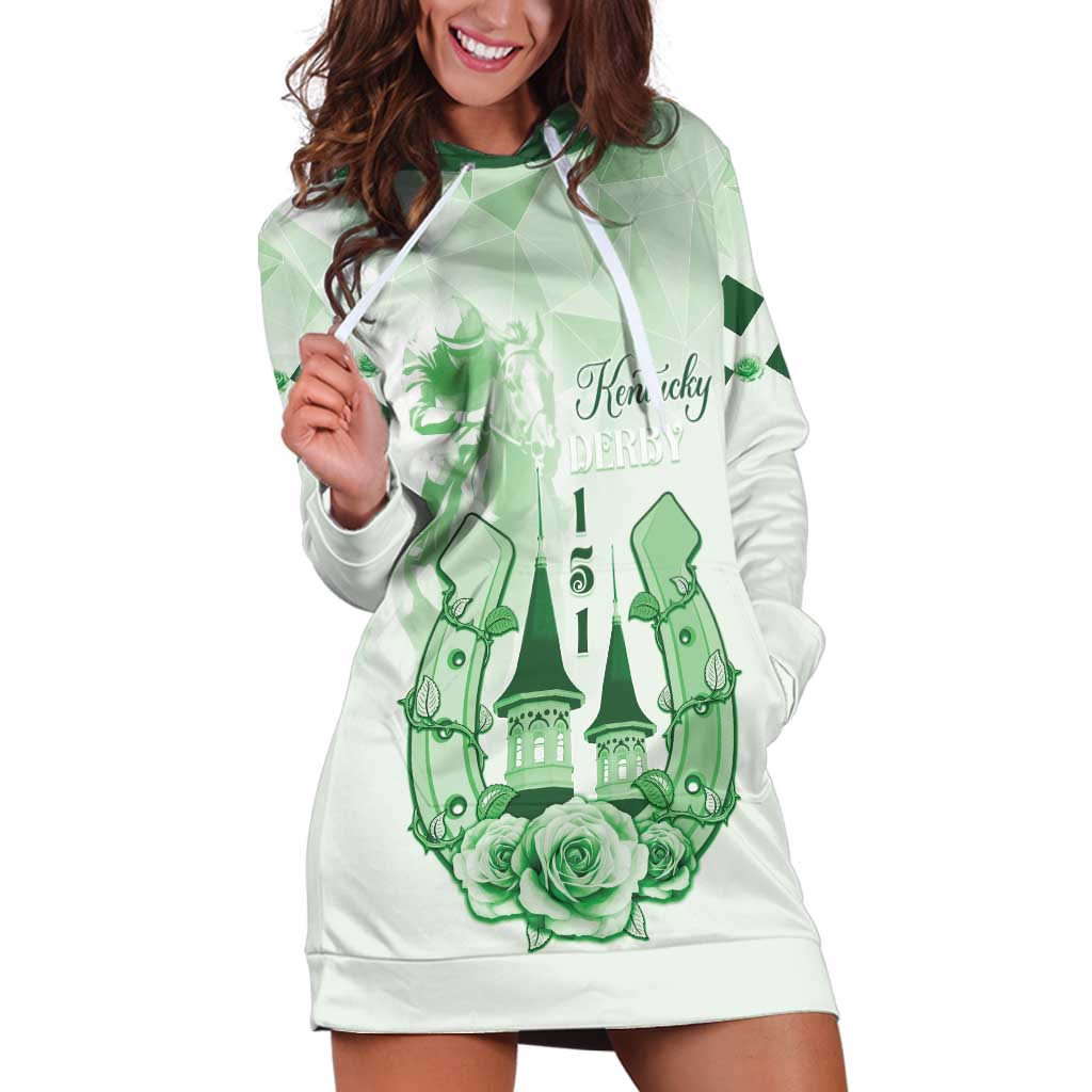 Kentucky Horse Racing Hoodie Dress 151st Anniversary Green Version LT05