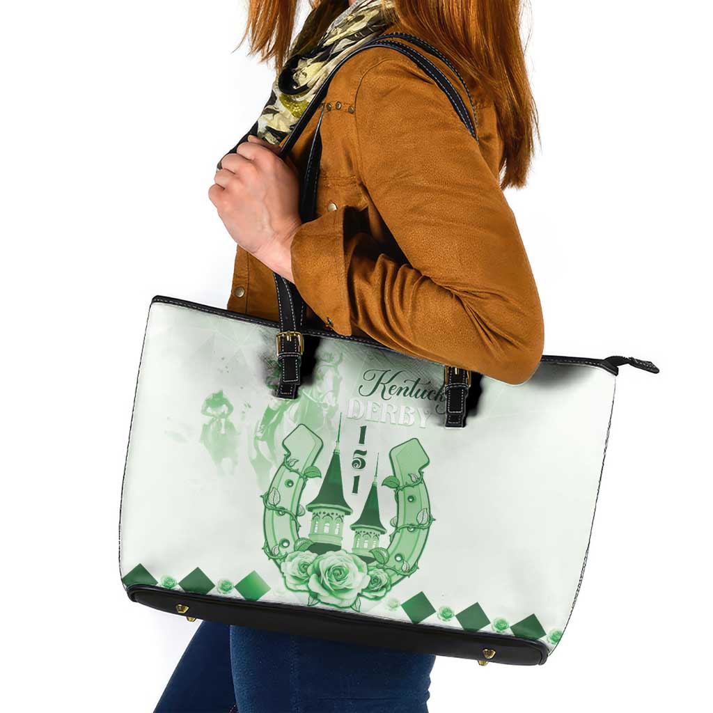 Kentucky Horse Racing Leather Tote Bag 151st Anniversary Green Version LT05