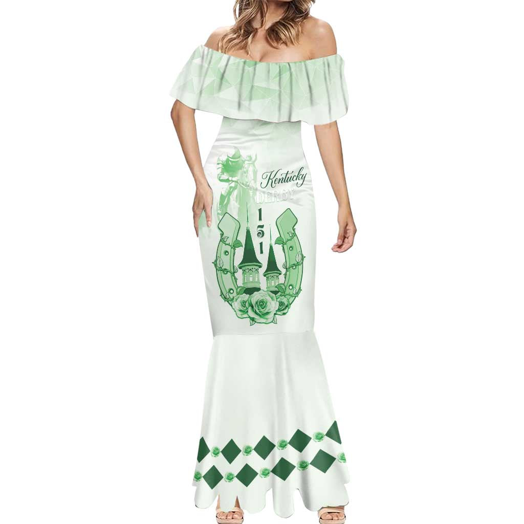 Kentucky Horse Racing Mermaid Dress 151st Anniversary Green Version LT05