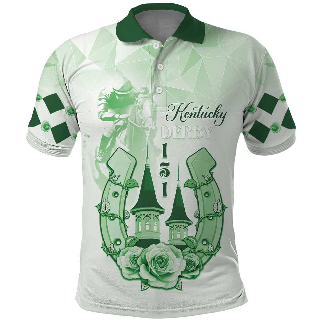 Kentucky Horse Racing Polo Shirt 150th Anniversary Green Version