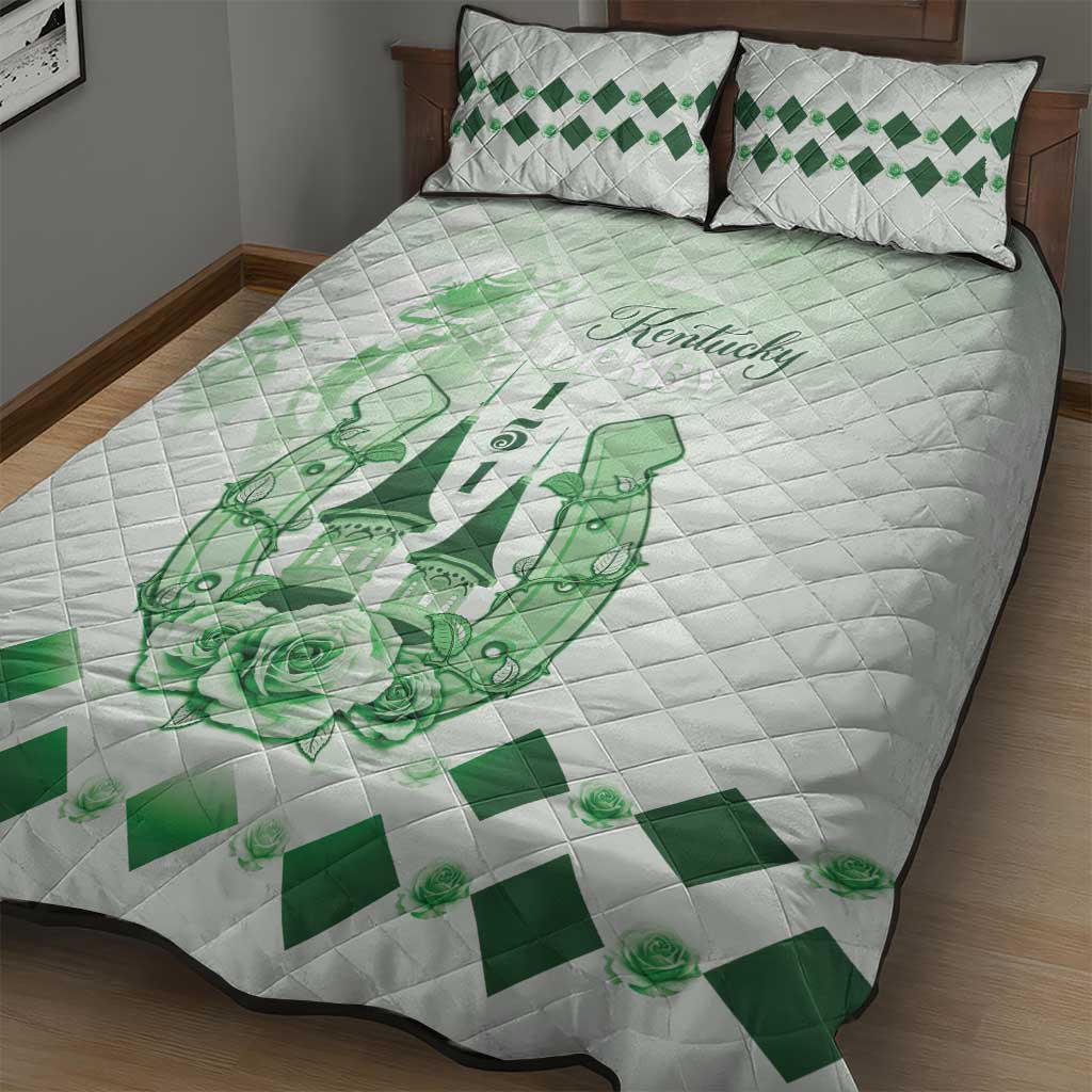 Kentucky Horse Racing Quilt Bed Set 151st Anniversary Green Version LT05
