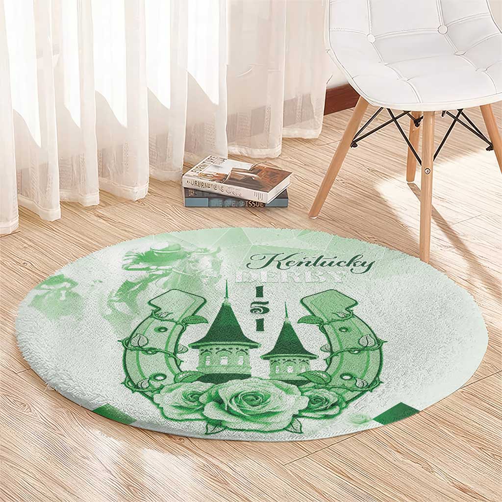 Kentucky Horse Racing Round Carpet 151st Anniversary Green Version LT05