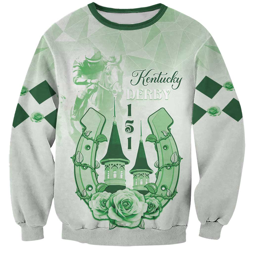 Kentucky Horse Racing Sweatshirt 151st Anniversary Green Version LT05