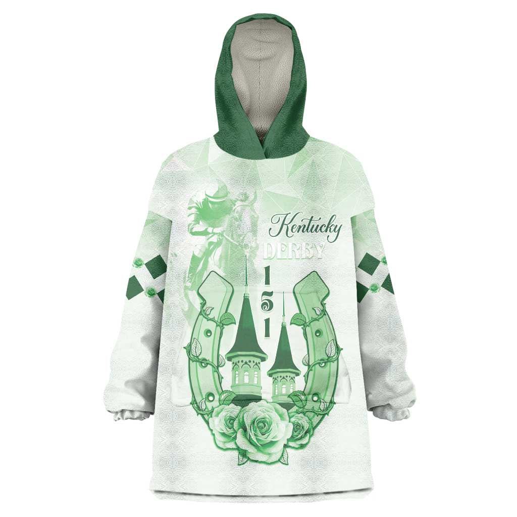 Kentucky Horse Racing Wearable Blanket Hoodie 150th Anniversary Green Version