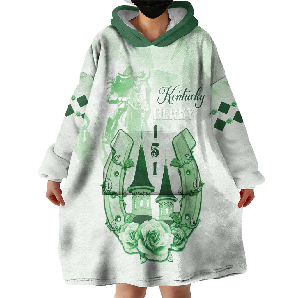 Kentucky Horse Racing Wearable Blanket Hoodie 151st Anniversary Green Version LT05