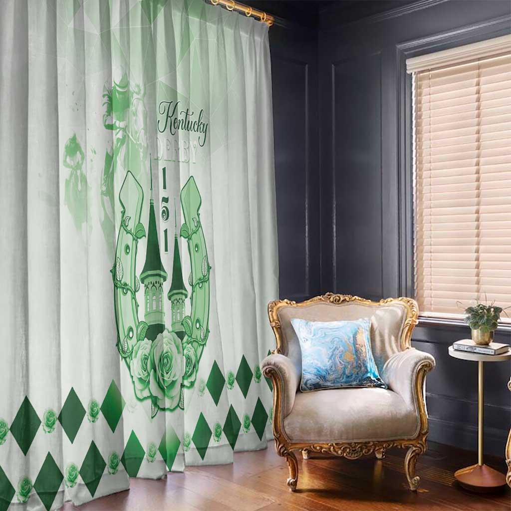 Kentucky Horse Racing Window Curtain 151st Anniversary Green Version LT05