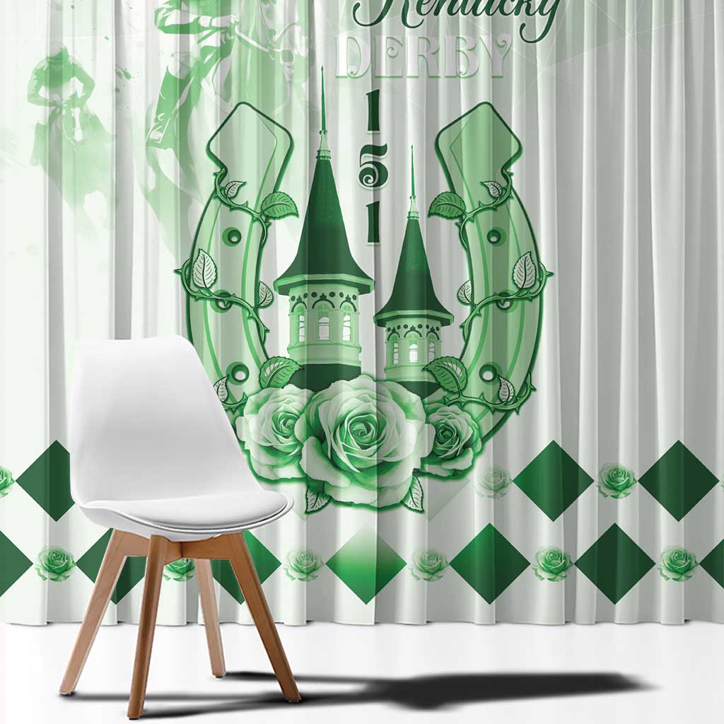 Kentucky Horse Racing Window Curtain 151st Anniversary Green Version LT05