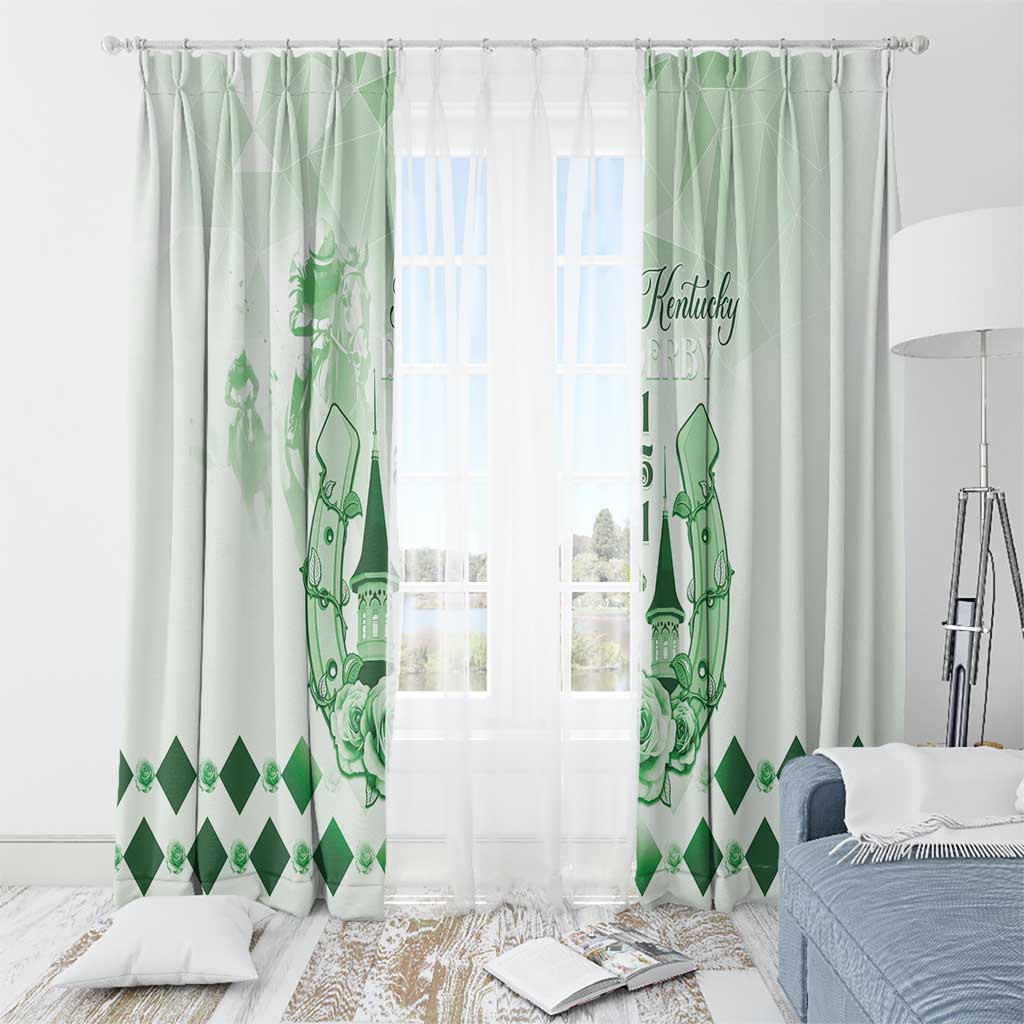 Kentucky Horse Racing Window Curtain 151st Anniversary Green Version LT05