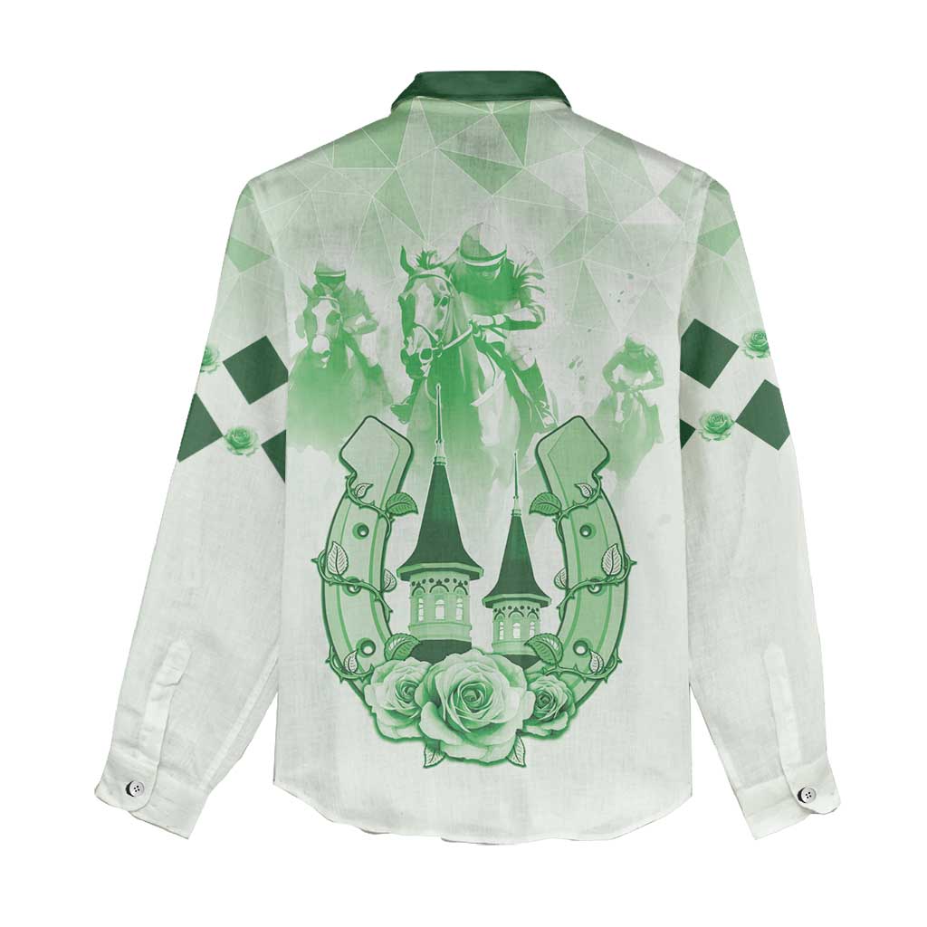 Kentucky Horse Racing Women Casual Shirt 151st Anniversary Green Version LT05