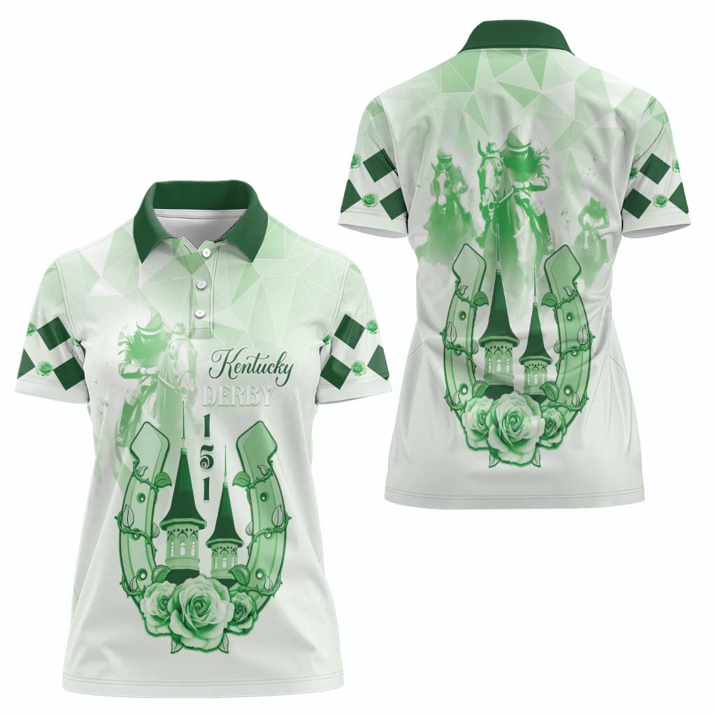 Kentucky Horse Racing Women Polo Shirt 151st Anniversary Green Version LT05