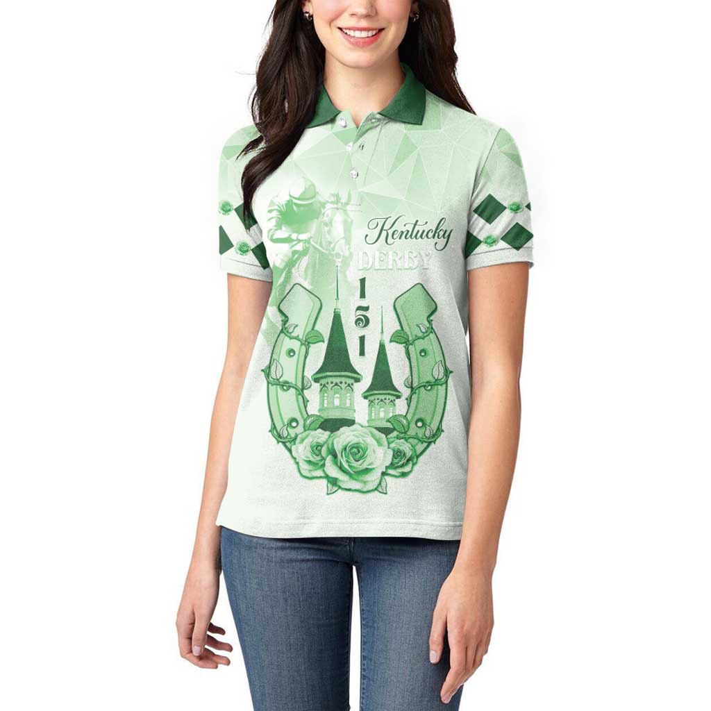 Kentucky Horse Racing Women Polo Shirt 151st Anniversary Green Version LT05