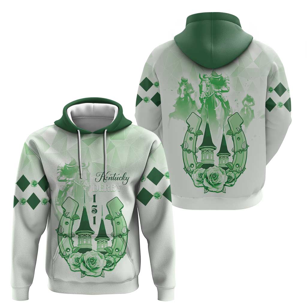 Kentucky Horse Racing Zip Hoodie 151st Anniversary Green Version LT05
