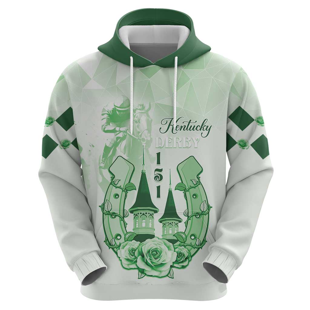 Kentucky Horse Racing Zip Hoodie 151st Anniversary Green Version LT05