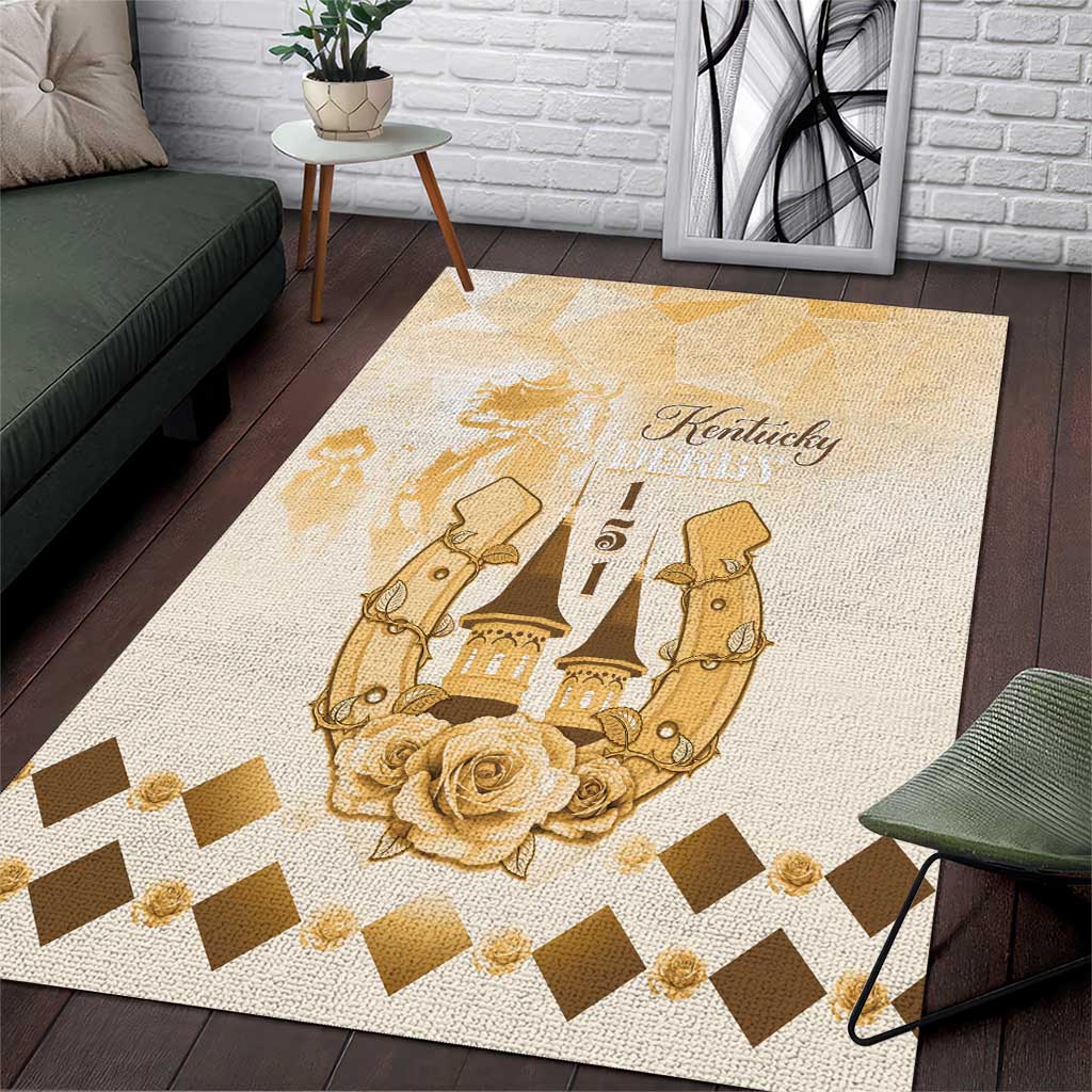 Kentucky Horse Racing Area Rug 151st Anniversary Beige Version LT05